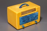 Yellow with Blue Trim General Electric L-571 Catalin Radio - Rare